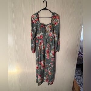 Elegant Floral Long Sleeve Dress